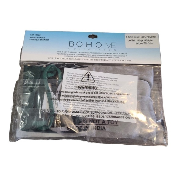 𝅺BOHO ME Fashion Face Masks Set of 4 Fashionable Face Masks - Picture 2 of 2